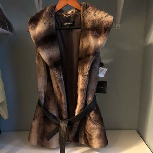 Ellen Tracy Faux Fur Vest size Small